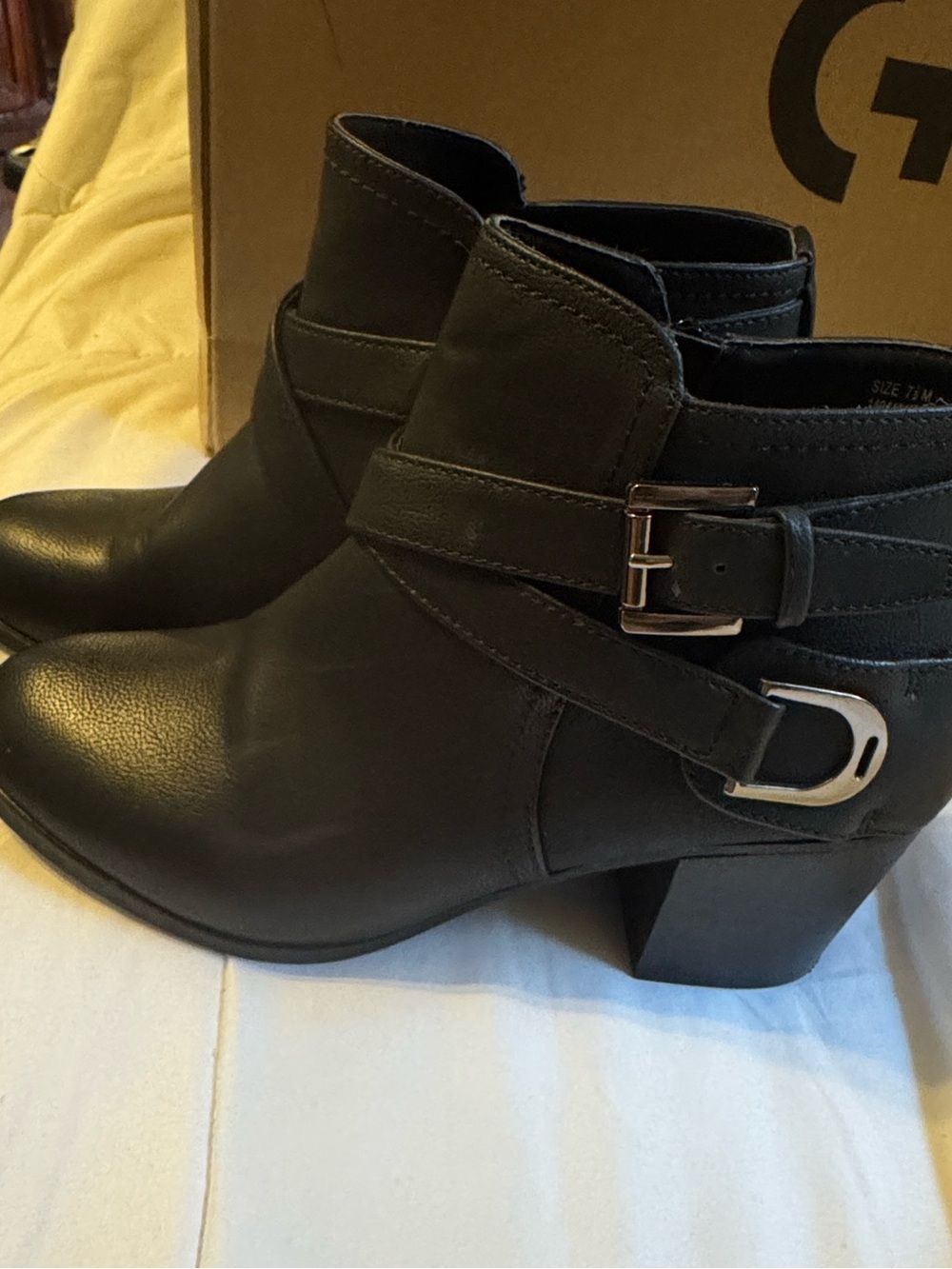 Onia Black Buckled Block Heel Ankle Boots
